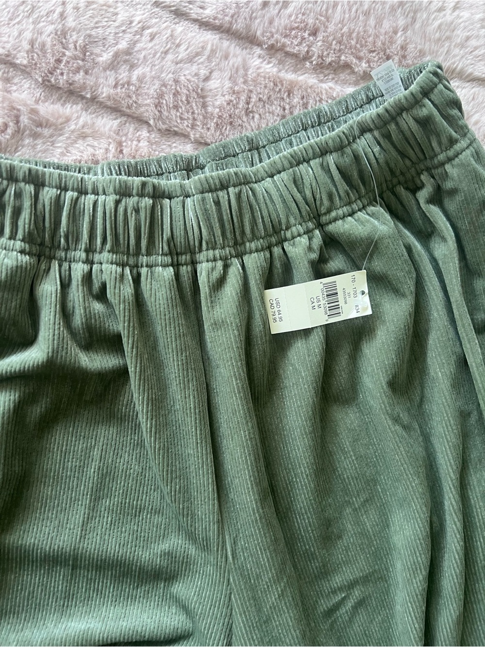 Aerie Wide Leg Elastic Waist Pants - Olive Green - Picture 2 of 4